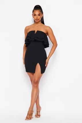 Posh OFF SHOULDER DOUBLE RUFFLE  DRESS