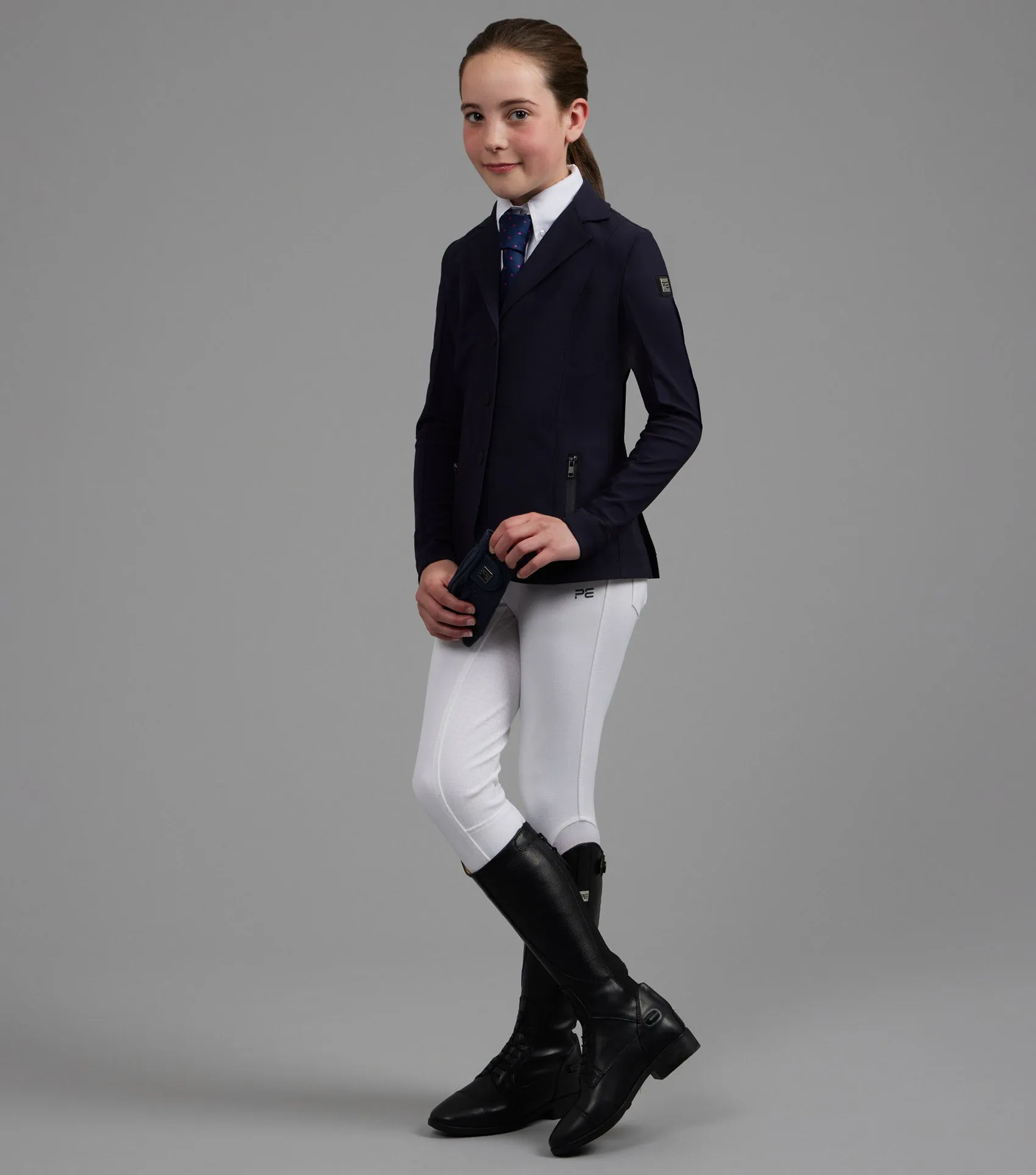 Premier Equine Evinco Girls Competition Jacket Navy
