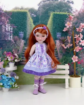 Purple Taffy Flowers - dress with boots for Ruby Red Fashion Friends doll