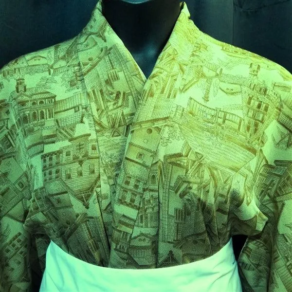 "Architecture" Vintage Kimono