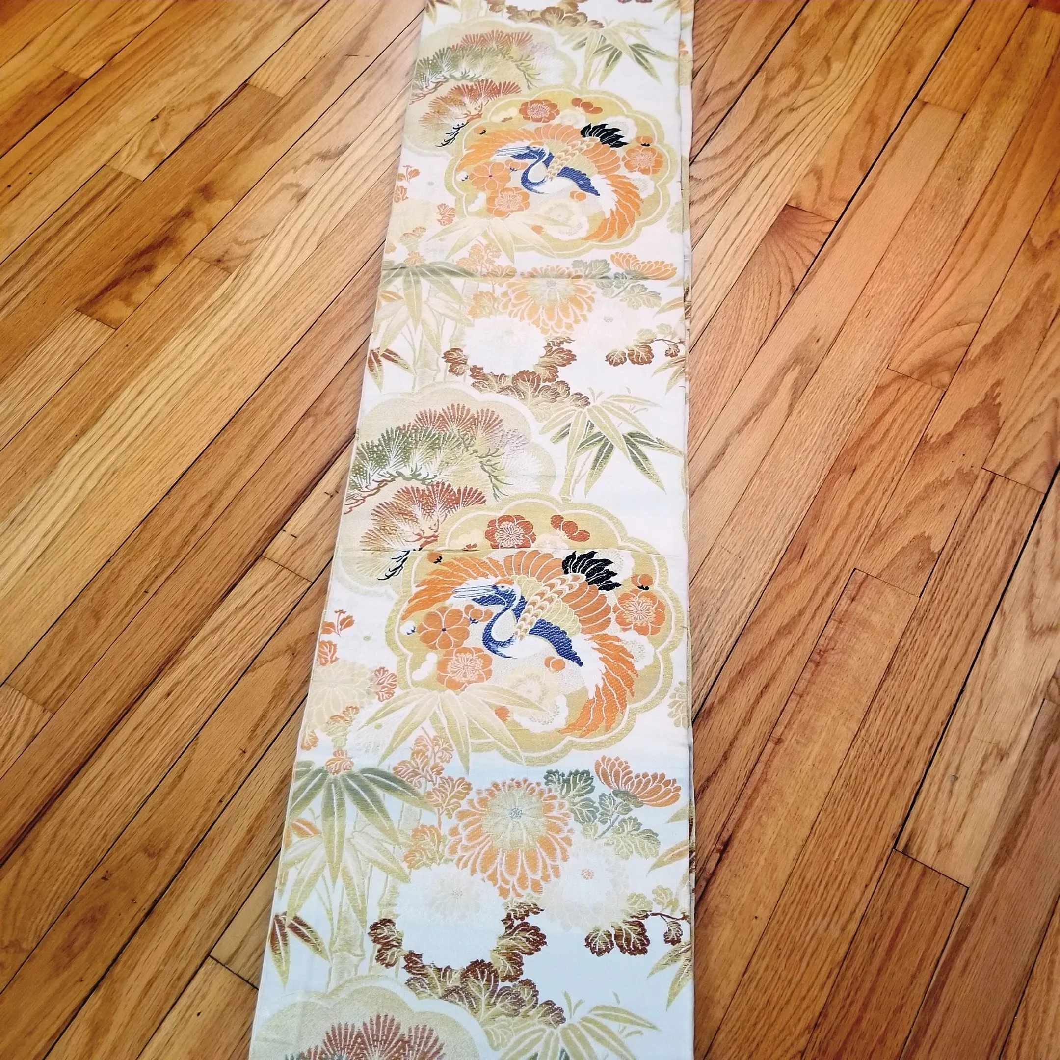 "Blue Crane" Vintage Maru Obi