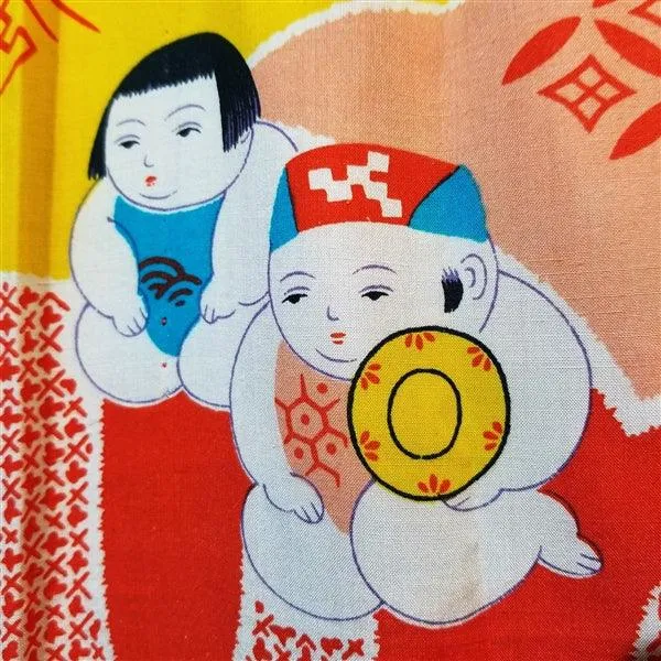 "Ningyo Dolls" Vintage Girl's Kimono