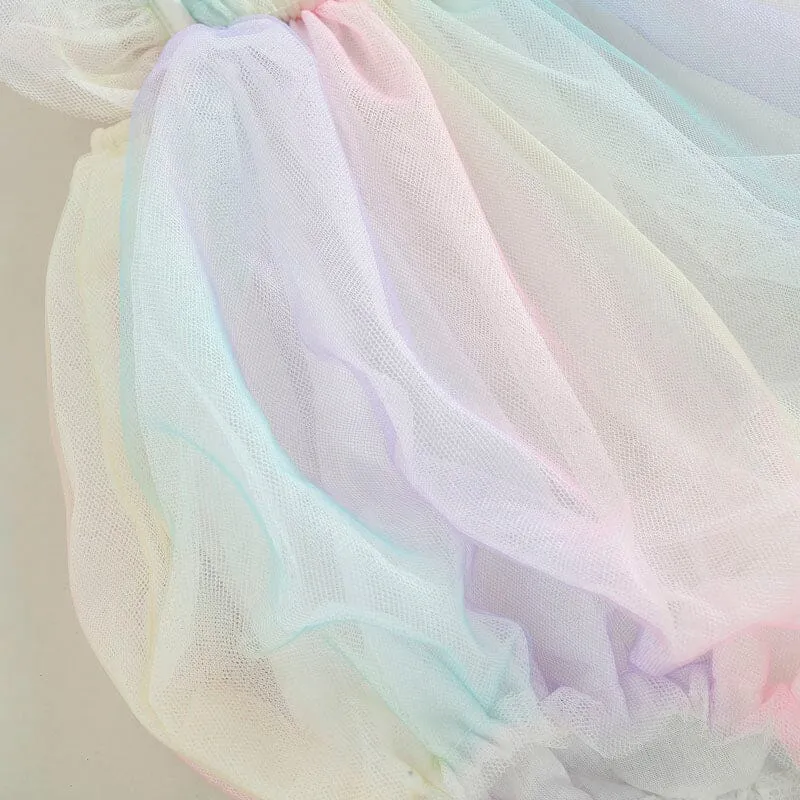 Rainbow Tulle Baby Romper