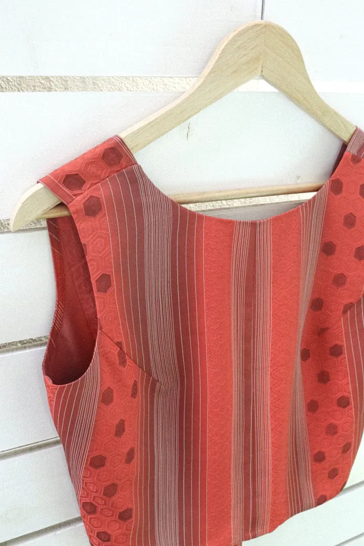 Red x Pink Kimono Open Back Tank
