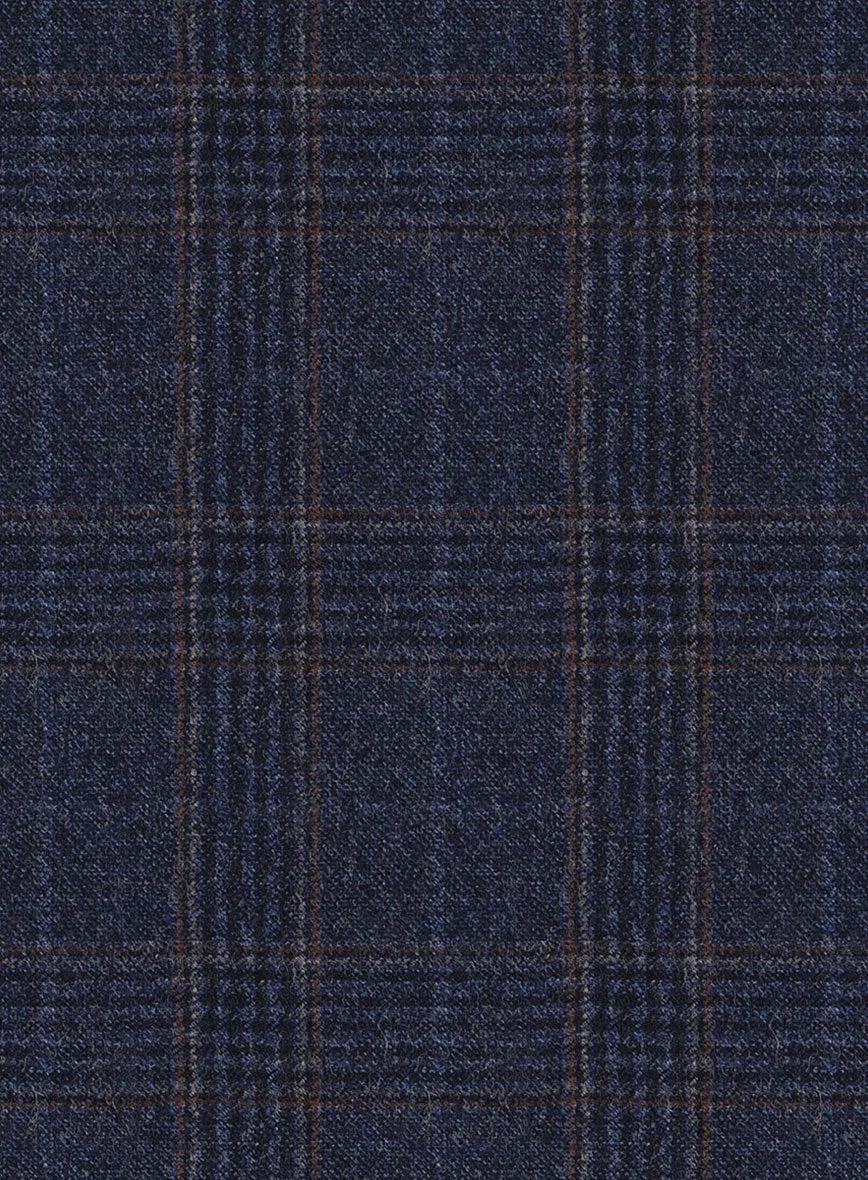 Reda Homio Dark Blue Checks Wool Jacket