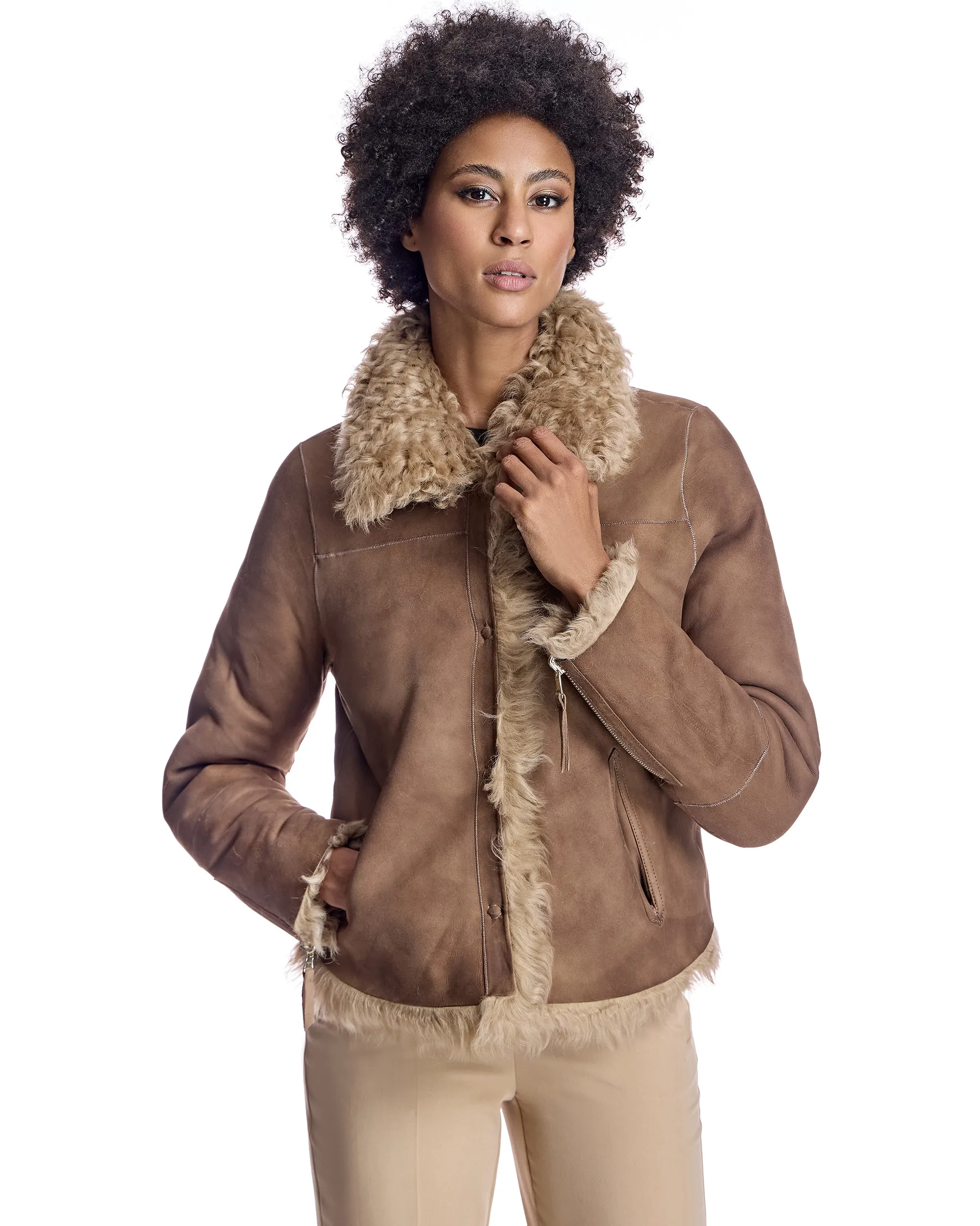 Reversible Curly Lamb Jacket