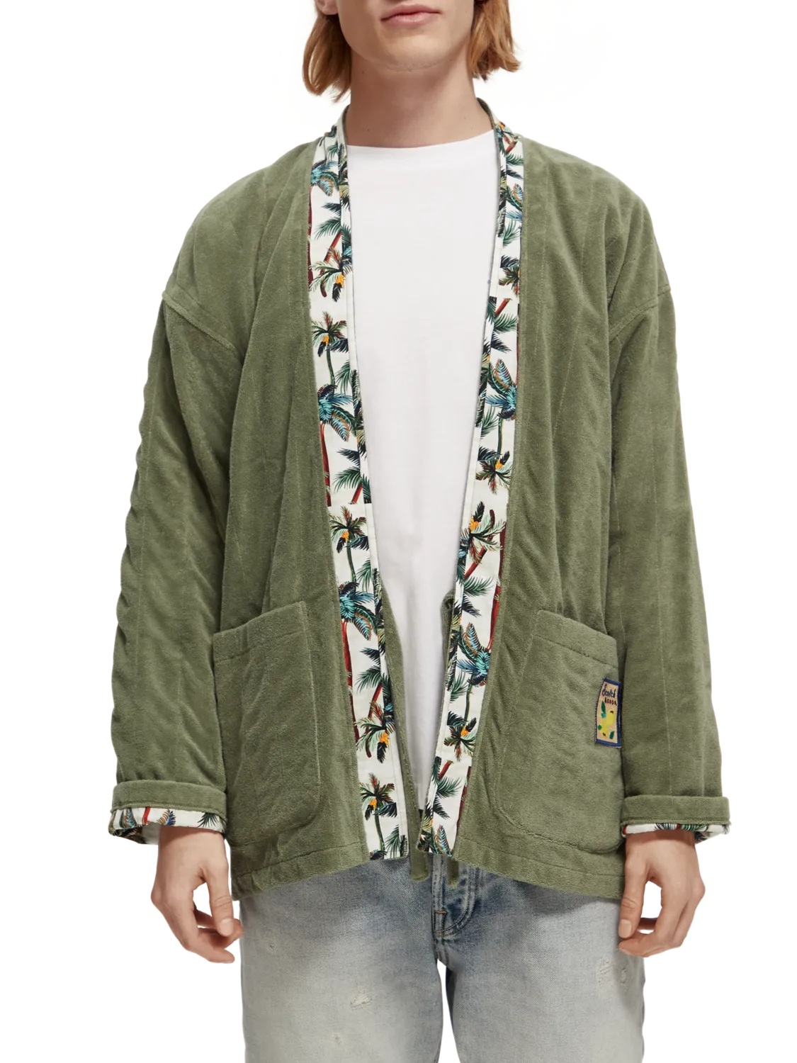 Reversible Kimono Jacket in Army