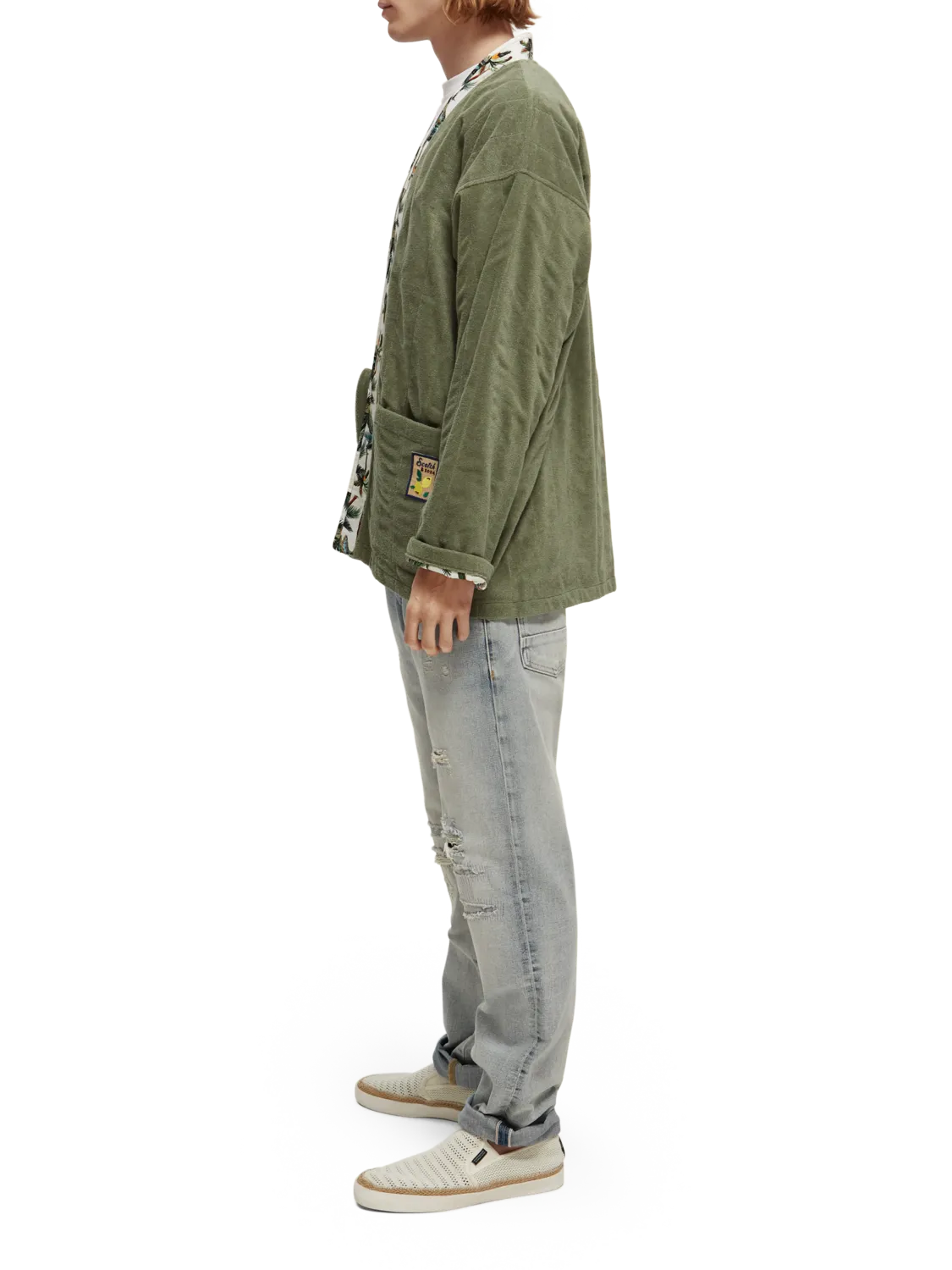 Reversible Kimono Jacket in Army