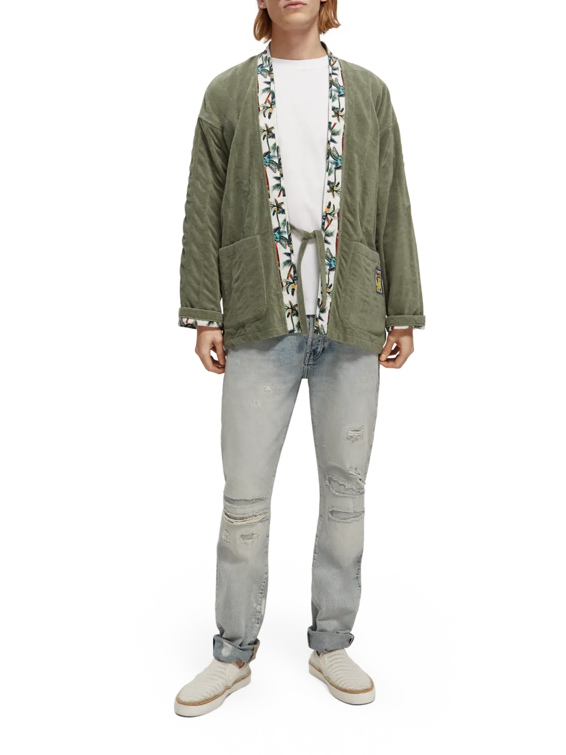 Reversible Kimono Jacket in Army