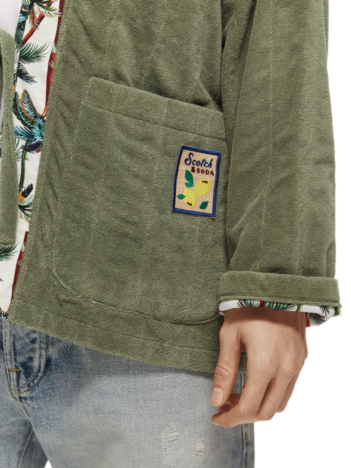 Reversible Kimono Jacket in Army