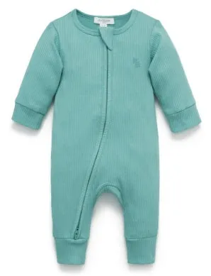 RIB ZIP GROWSUIT MOSS GREEN