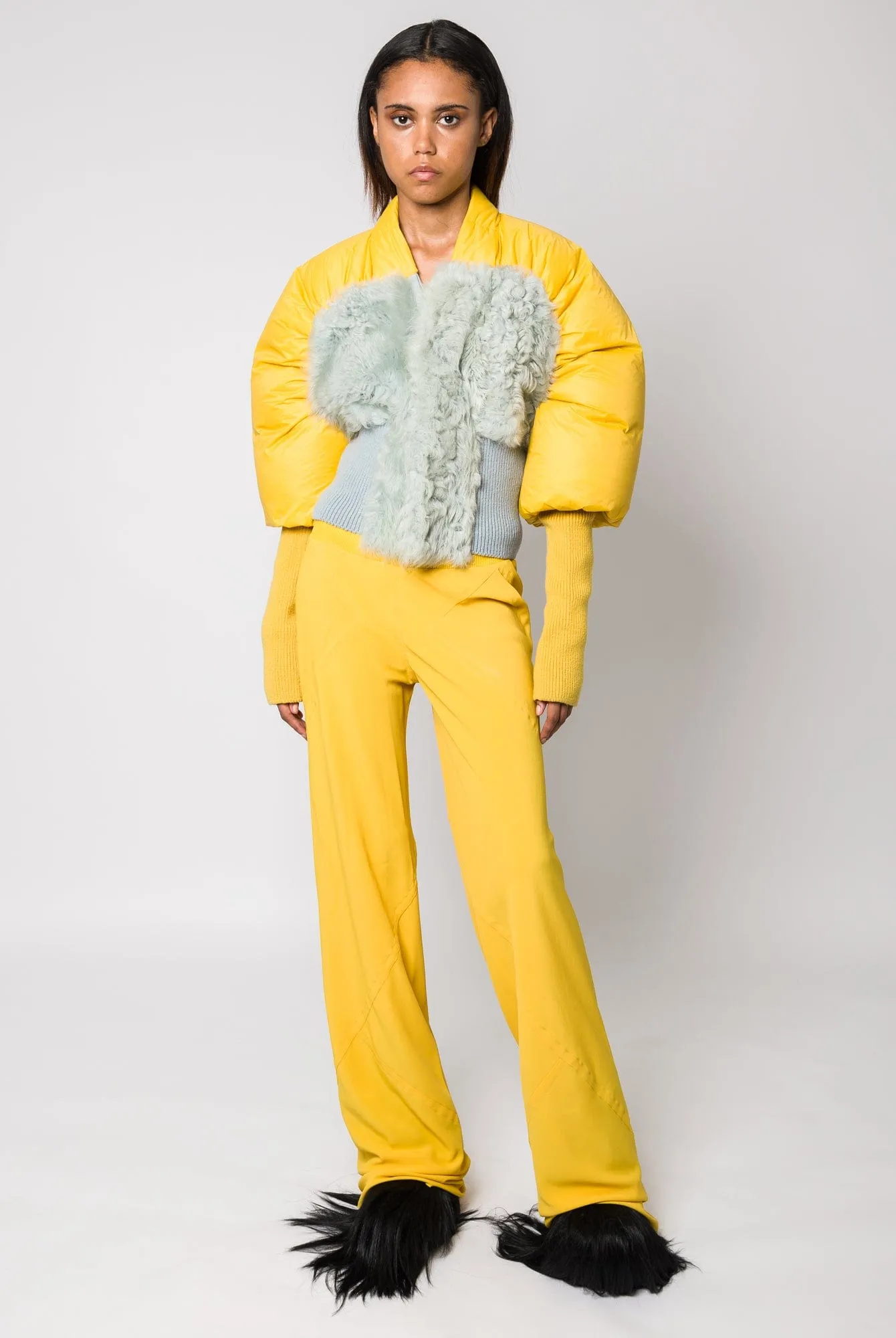Rick Owens Duvetina in Lemon-Pale Blue-Bean