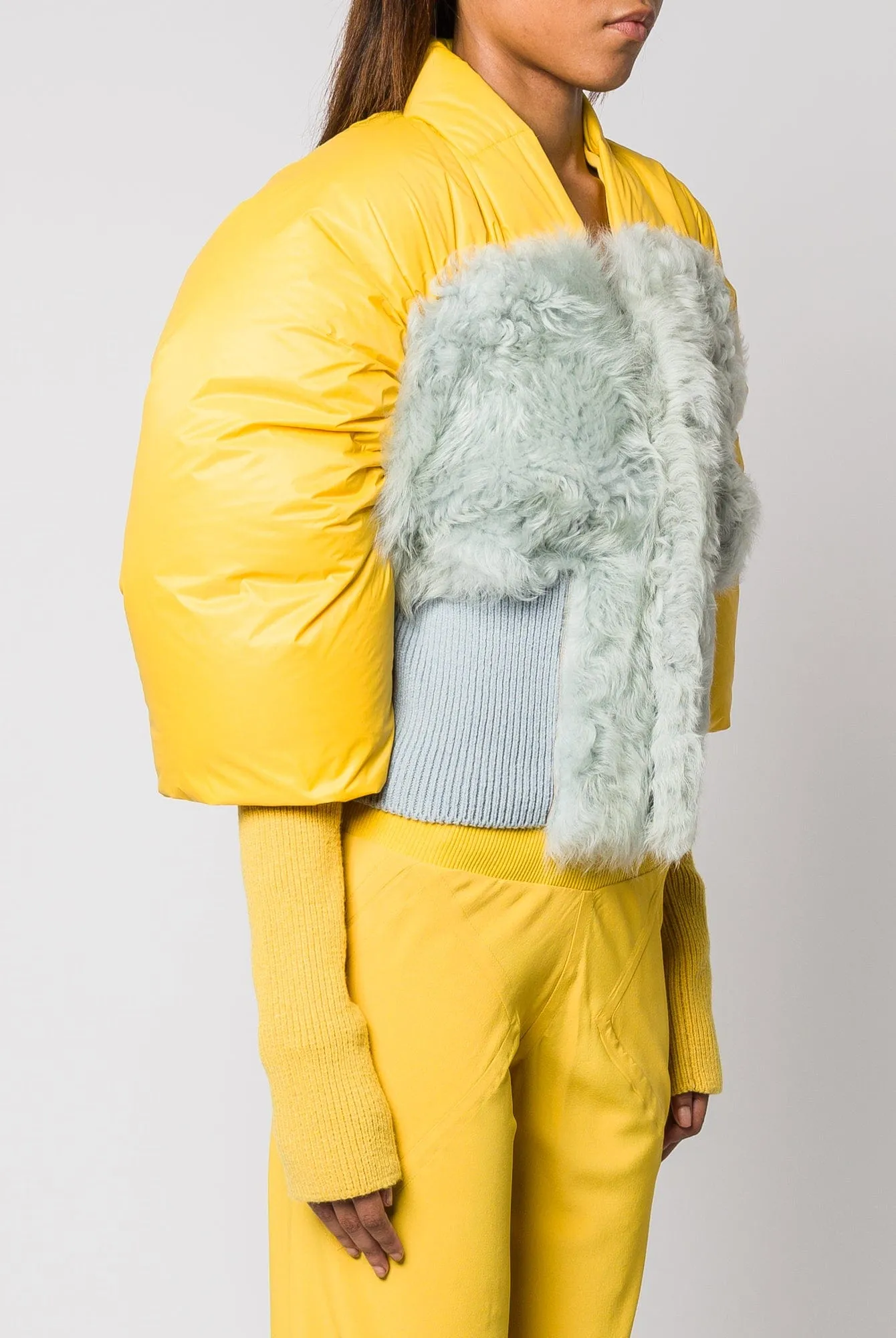 Rick Owens Duvetina in Lemon-Pale Blue-Bean