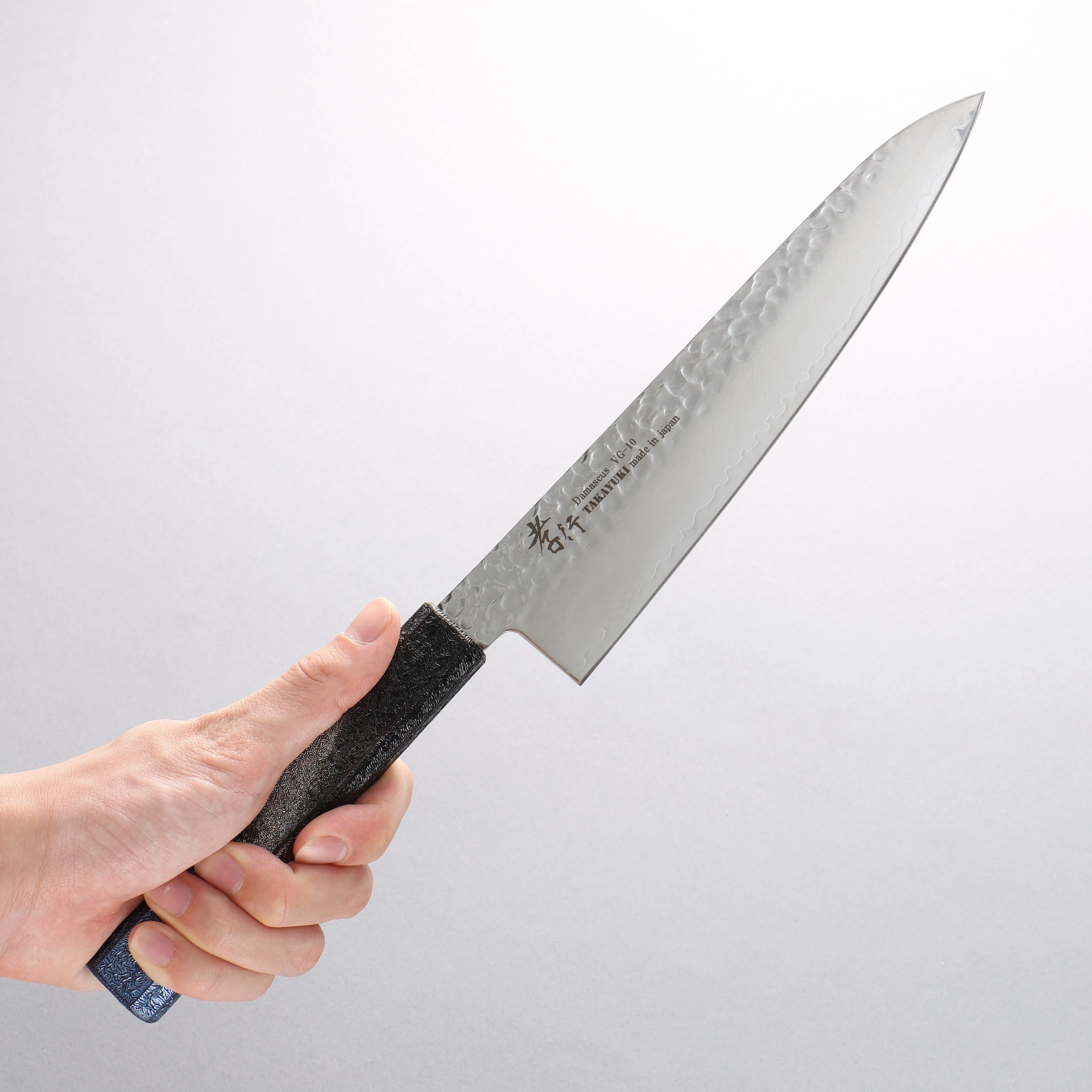 Sakai Takayuki Rinnou VG10 33 Layer Damascus Gyuto210mm Blue Lacquered Handle