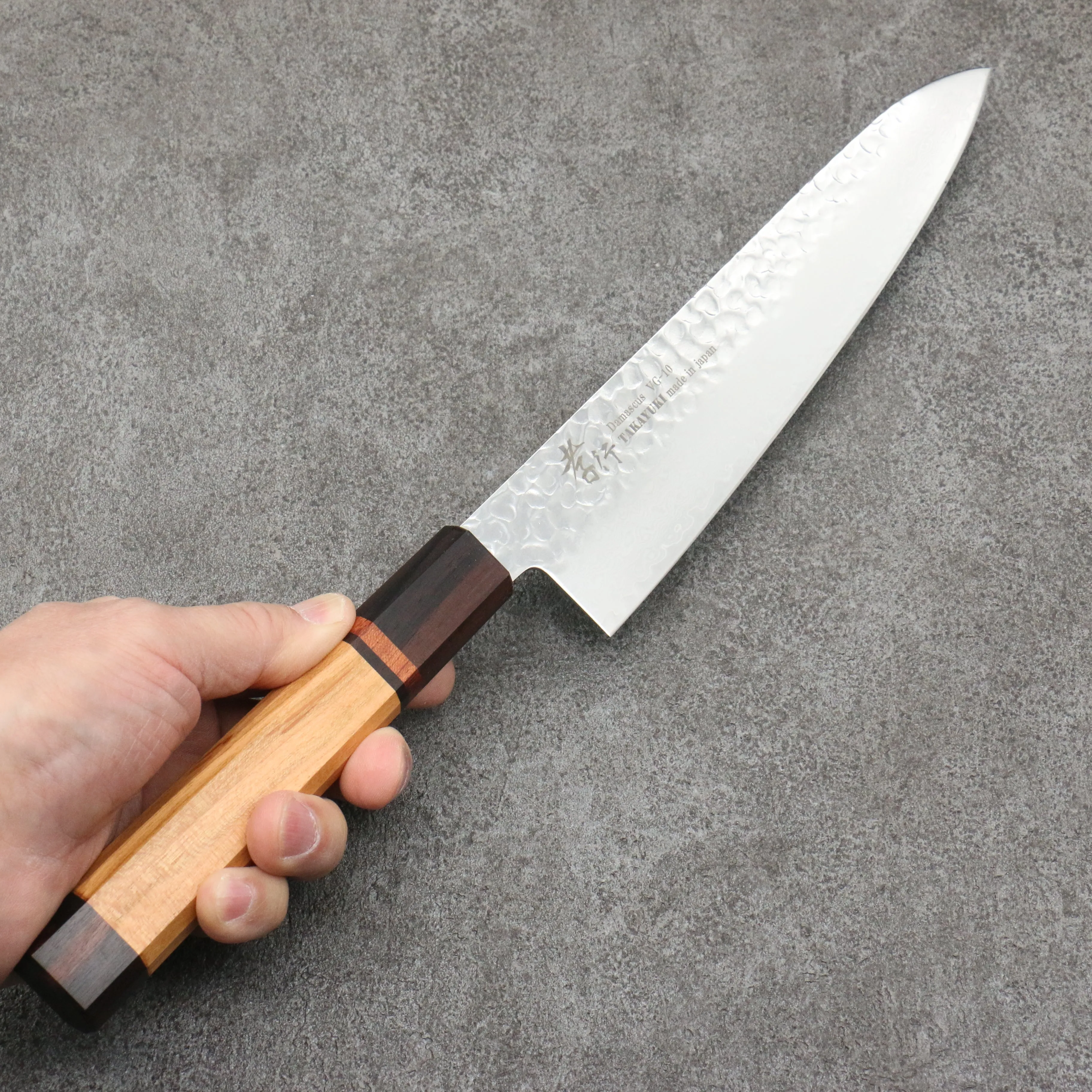 Sakai Takayuki VG10 33 Layer Damascus Gyuto 210mm Mountain cherry (12 sided) Handle