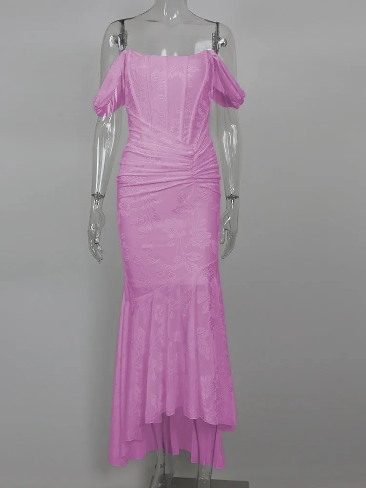 Sandy Off-shoulder Backless Sexy Evening Dress
