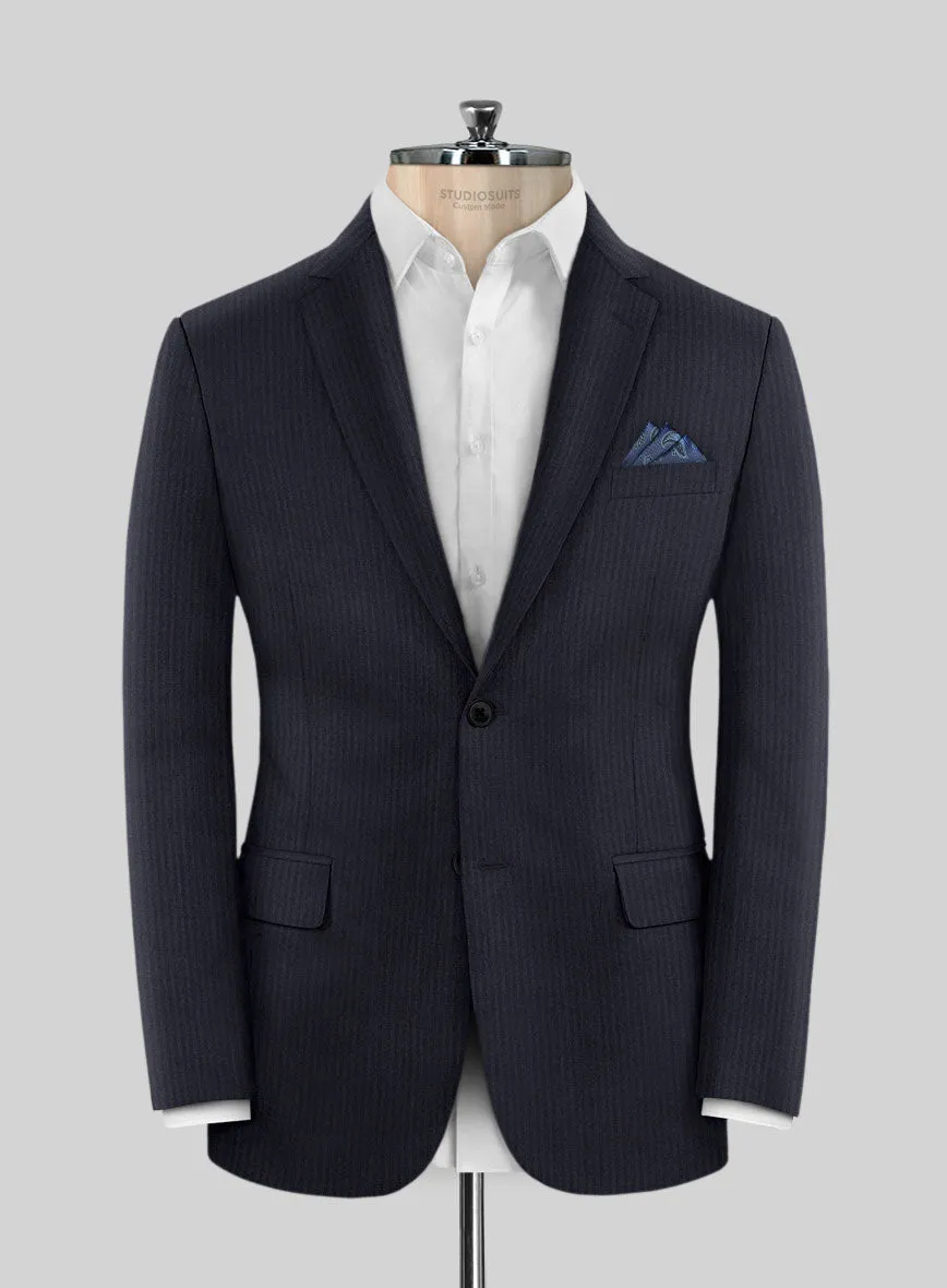 Scabal Ascio Stripe Blue Wool Jacket