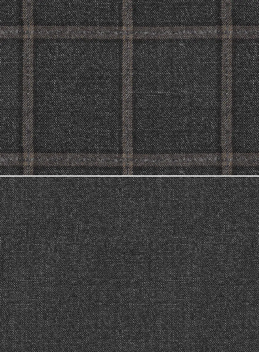 Scabal Charcoal Wool Combination Suit