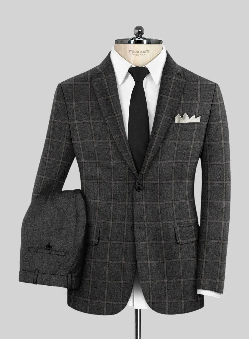 Scabal Charcoal Wool Combination Suit