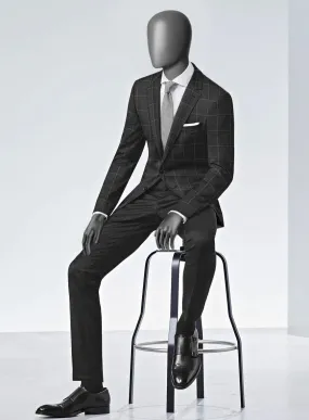 Scabal Charcoal Wool Combination Suit