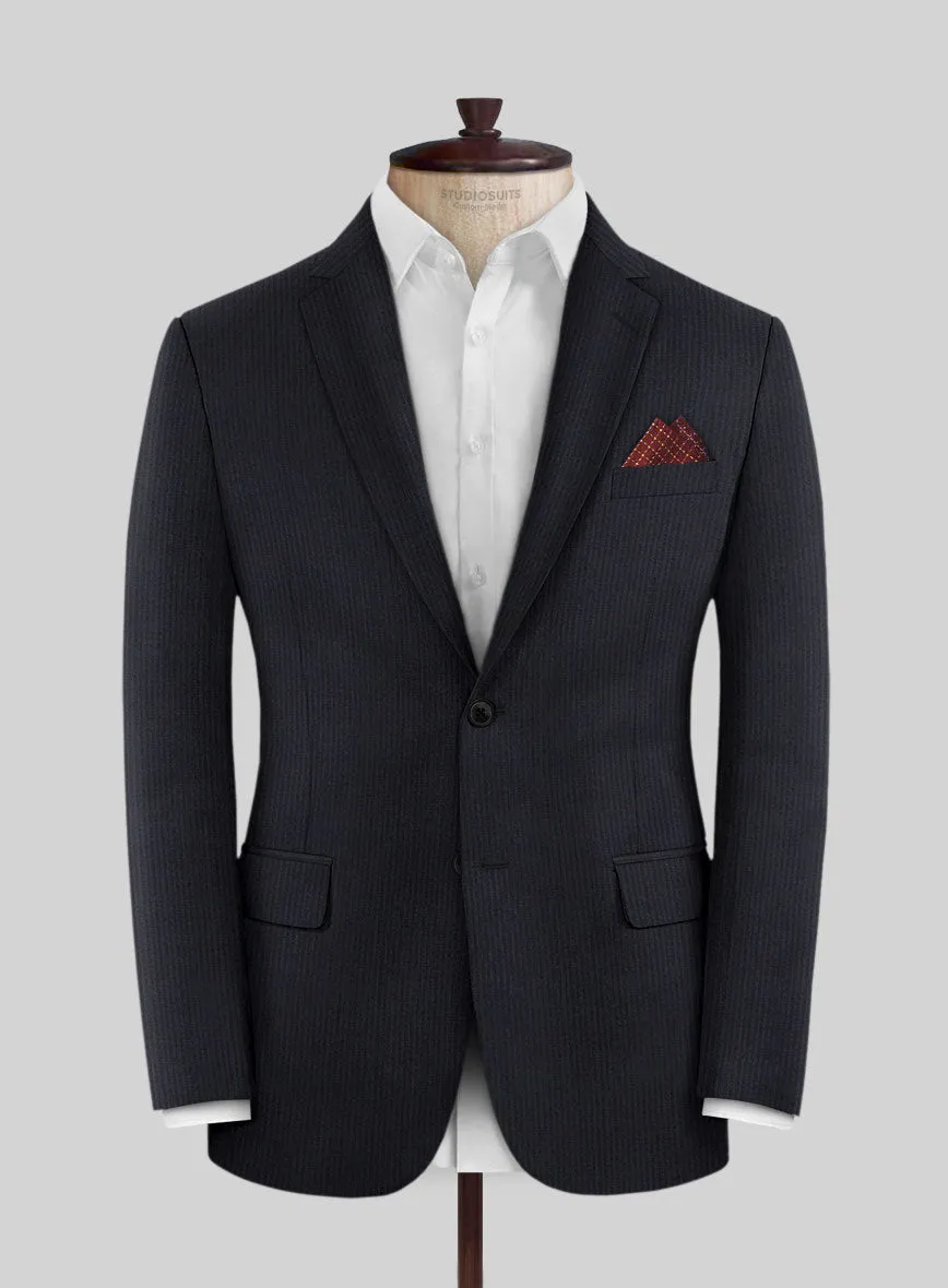 Scabal Cosmopolitan Stripe Isora Blue Wool Jacket