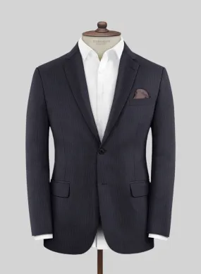 Scabal Jaglo Stripe Blue Wool Jacket