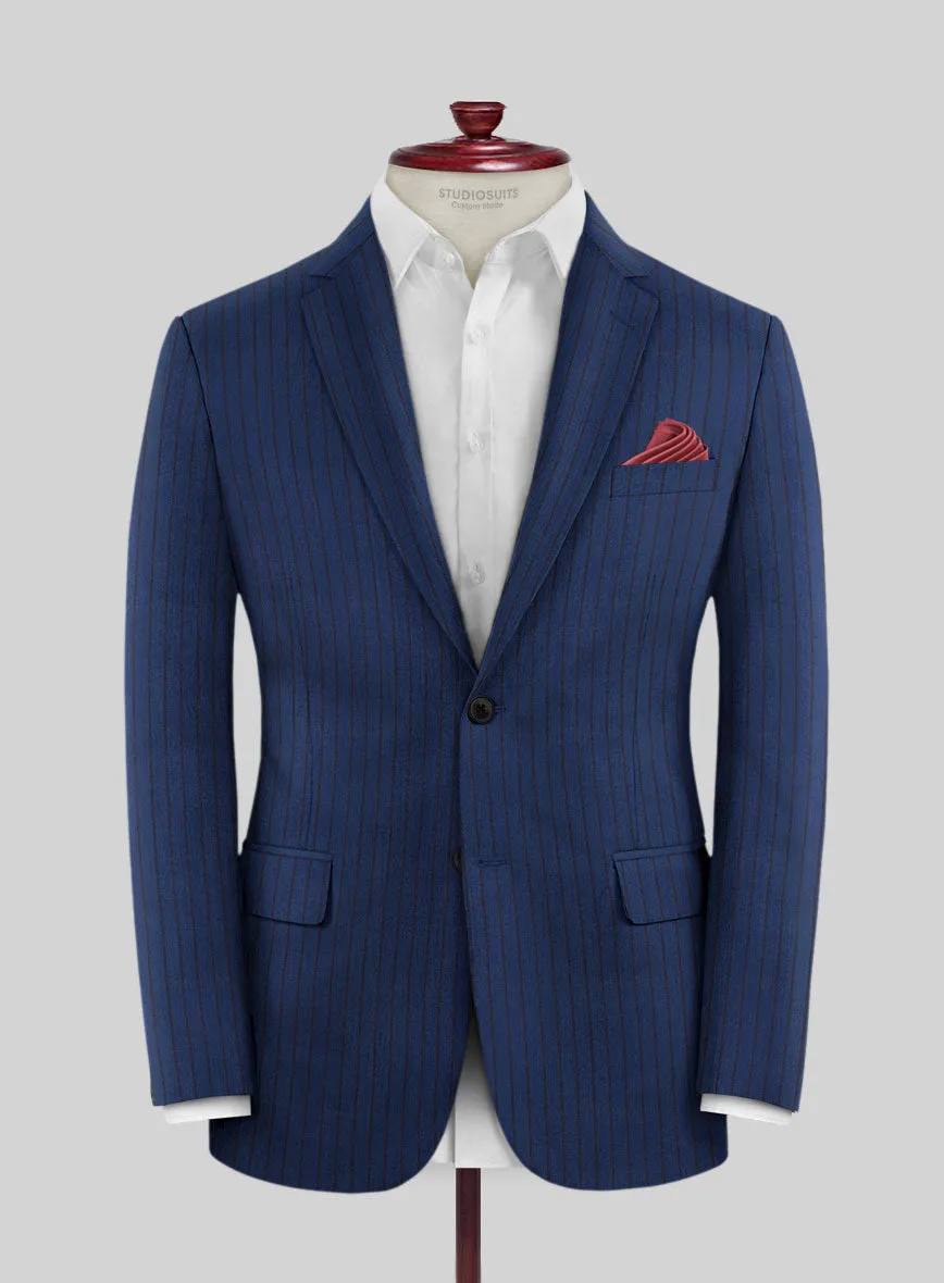 Scabal Londoner Deli Stripe Blue Wool Jacket