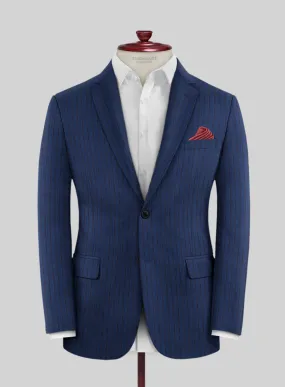 Scabal Londoner Deli Stripe Blue Wool Jacket