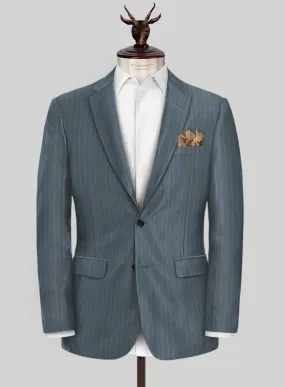 Scabal Londoner Prutna Stripe Gray Wool Jacket