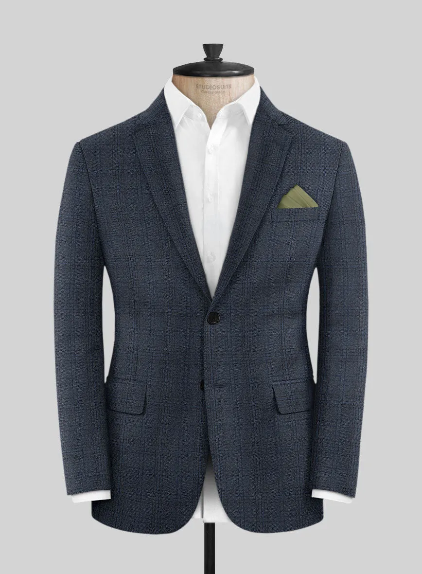 Scabal Tornado Checks Blue Wool Jacket