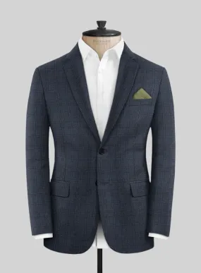 Scabal Tornado Checks Blue Wool Jacket
