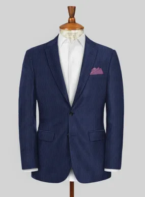 Scabal Tornado Herringbone Royal Blue Wool Jacket