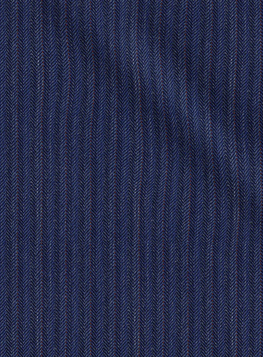 Scabal Tornado Herringbone Royal Blue Wool Jacket