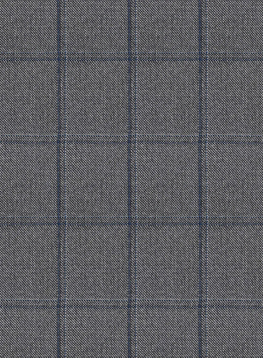 Scabal Tornado Windowpane Gray Wool Jacket