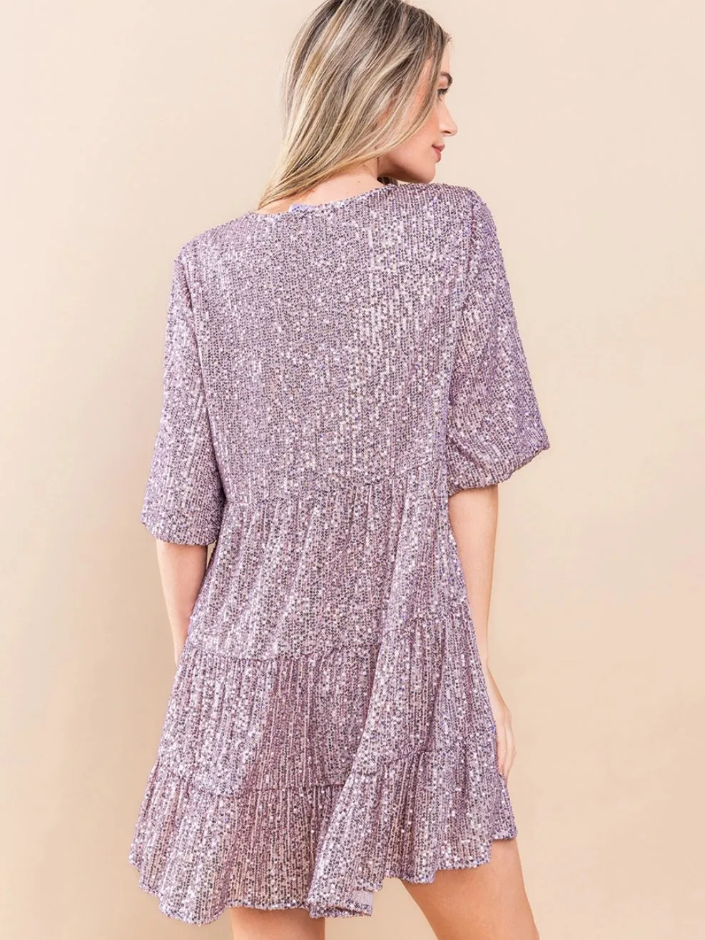 Sequin Babydoll Dress