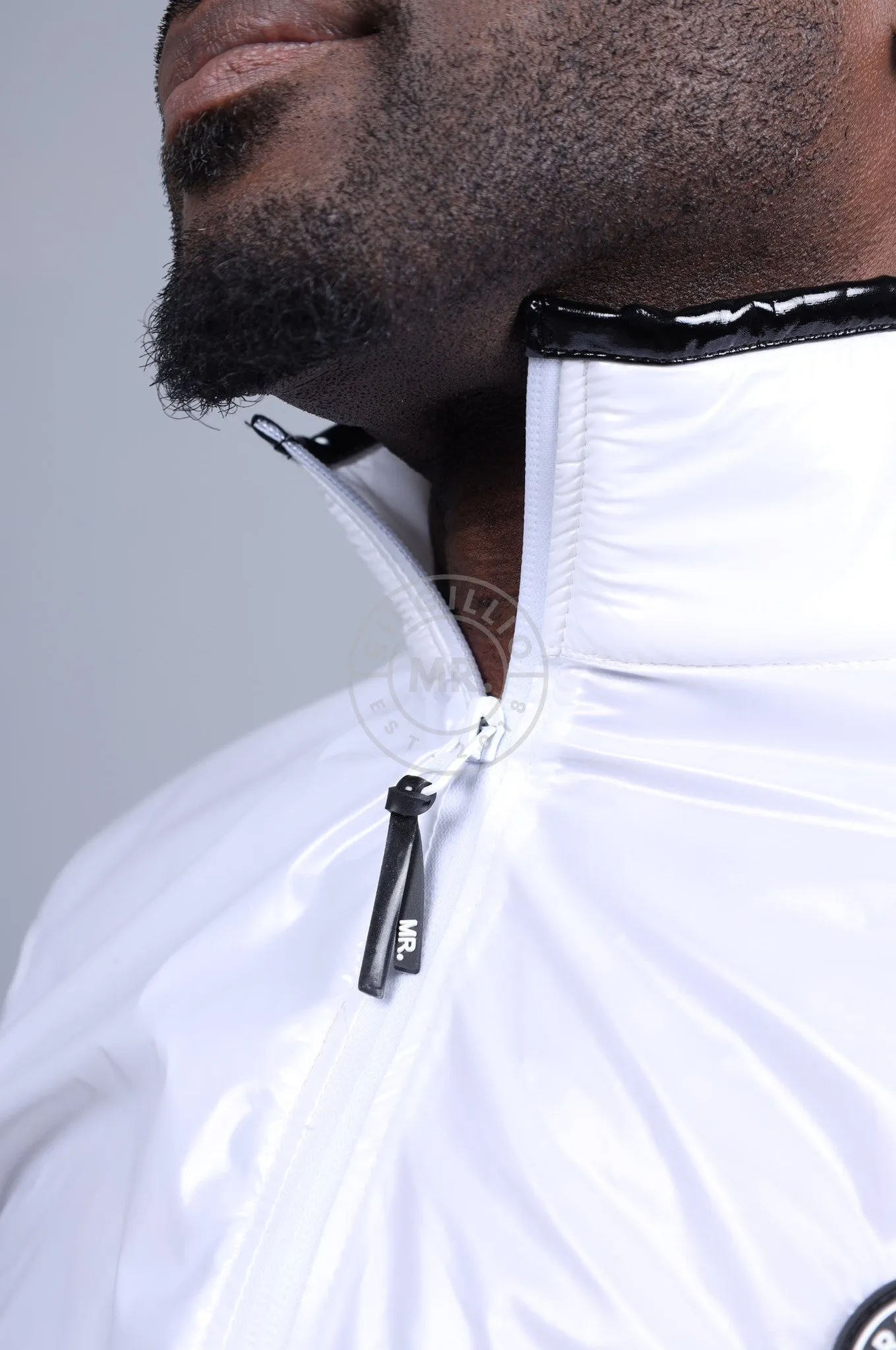 Shiny Nylon 24 Tracksuit Jacket - White