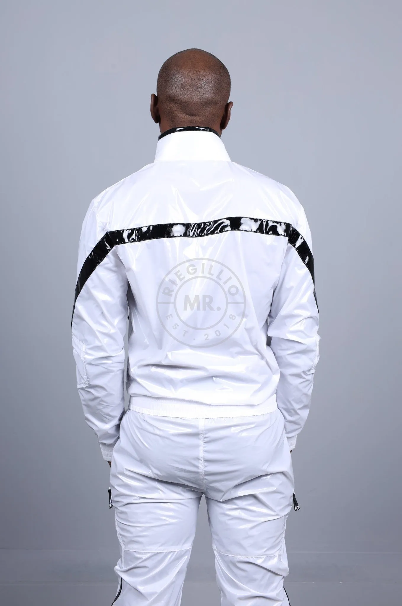 Shiny Nylon 24 Tracksuit Jacket - White