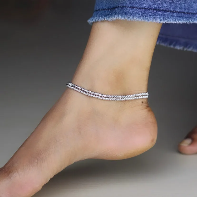 Silver Motif Charm Payal