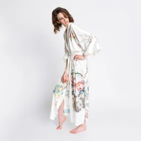 Spring Floral Long Kimono Robe