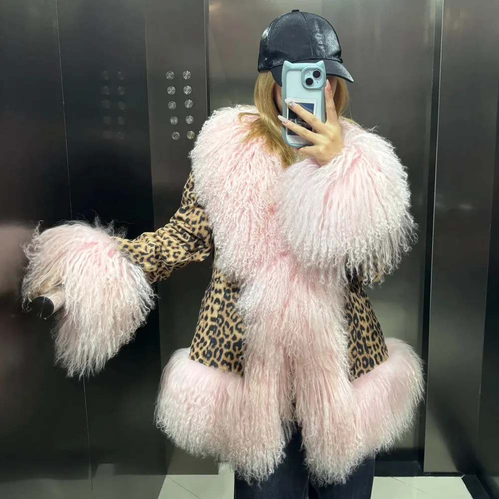Suede Leather Jacket with Genuine Fur