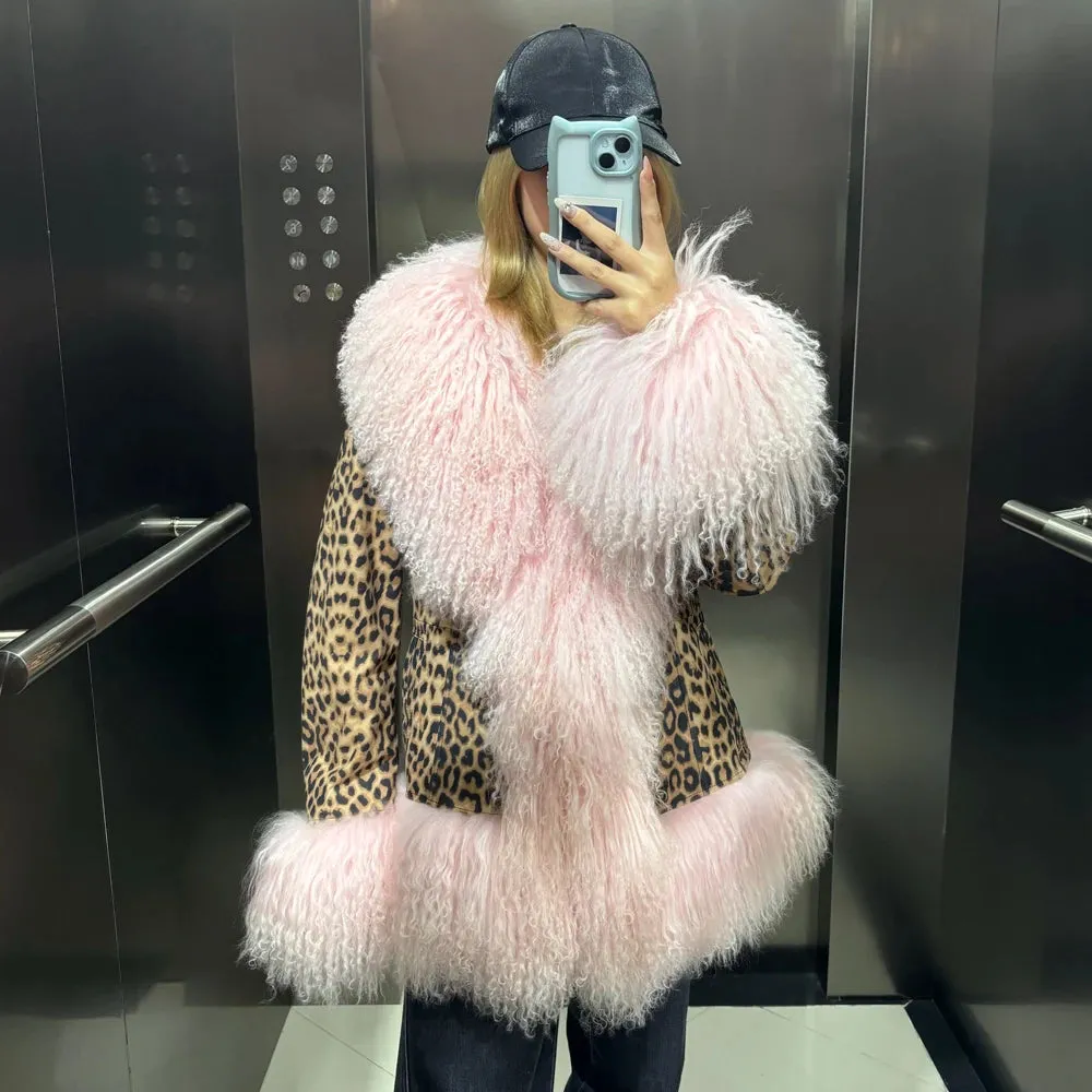 Suede Leather Jacket with Genuine Fur