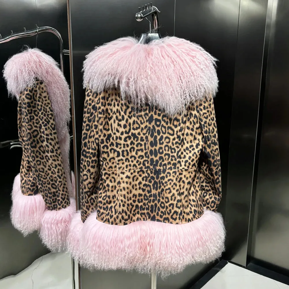 Suede Leather Jacket with Genuine Fur