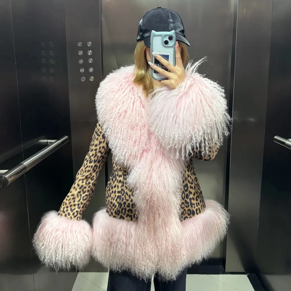 Suede Leather Jacket with Genuine Fur