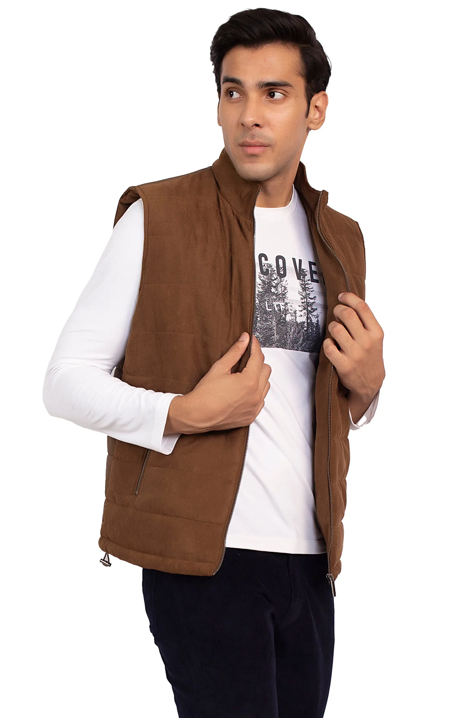 Suede Padded Vests