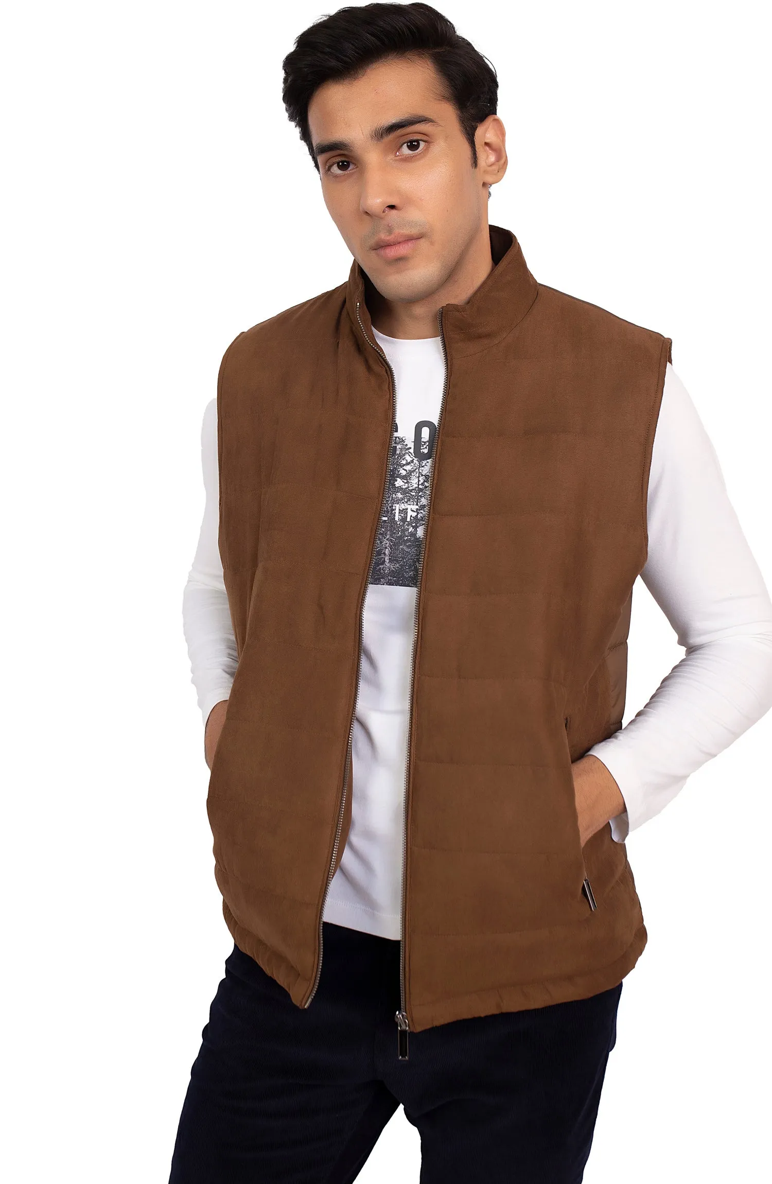 Suede Padded Vests