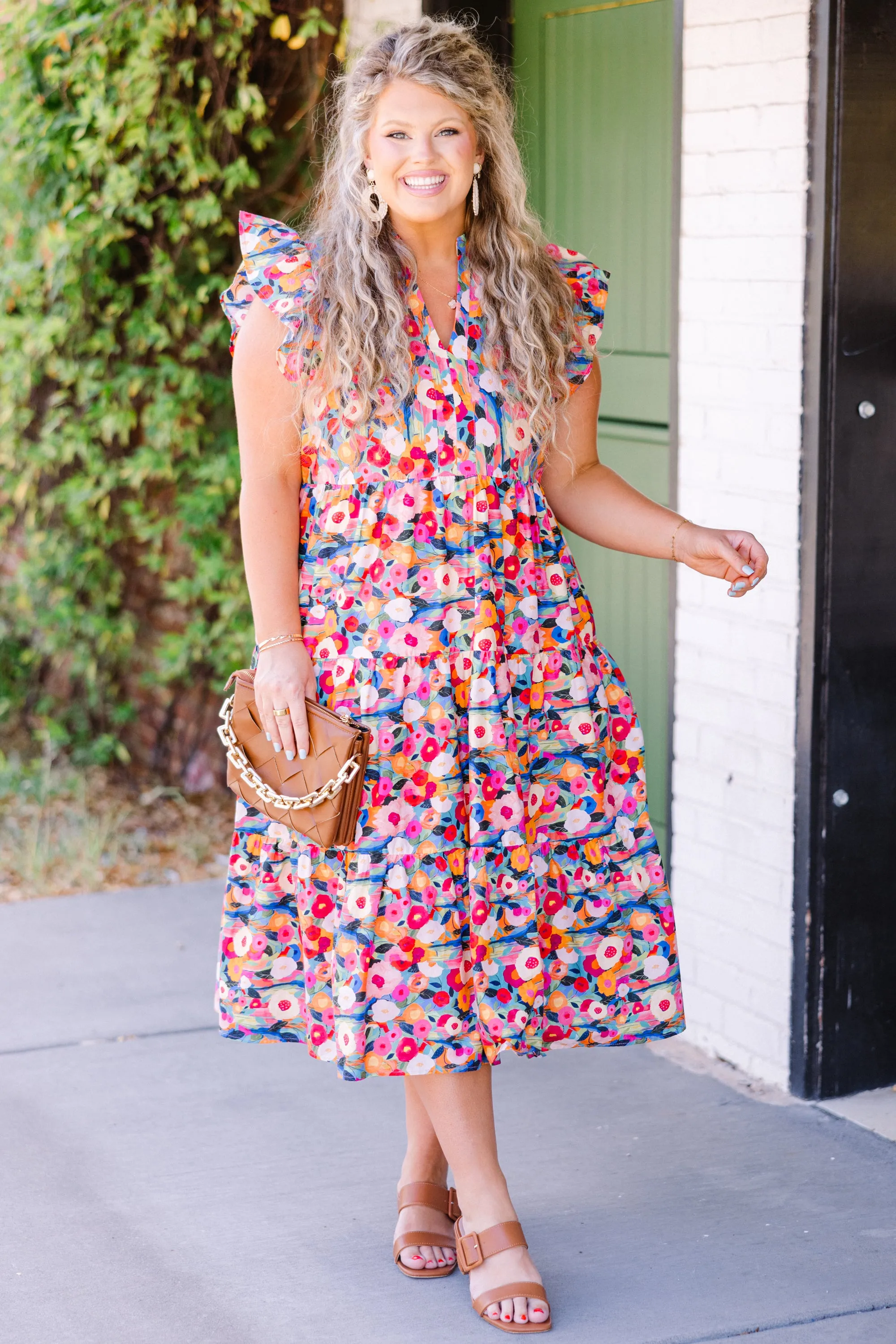 Sweet Nature Dress, Pink Multi