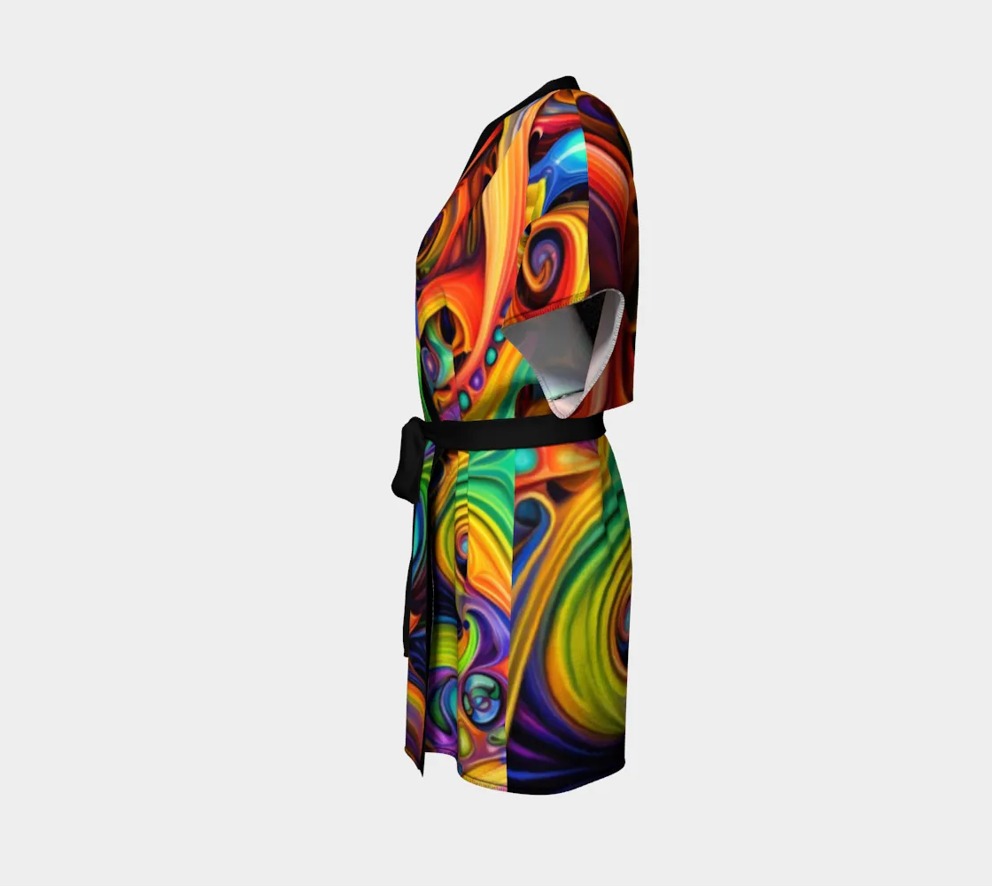 SWIRLING KIMONO ROBE | ACIDMATH AI