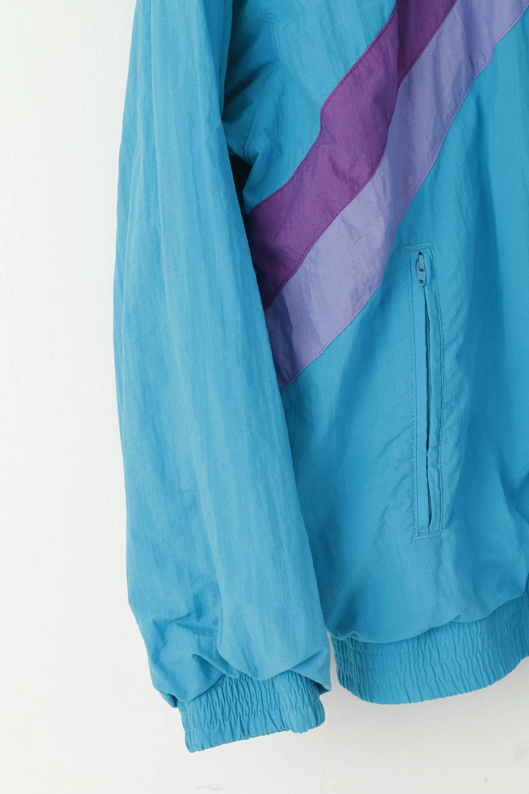The Flagship Men L Jacket Turquoise Festival Bomber Full Zipper retro Tracksuit Top