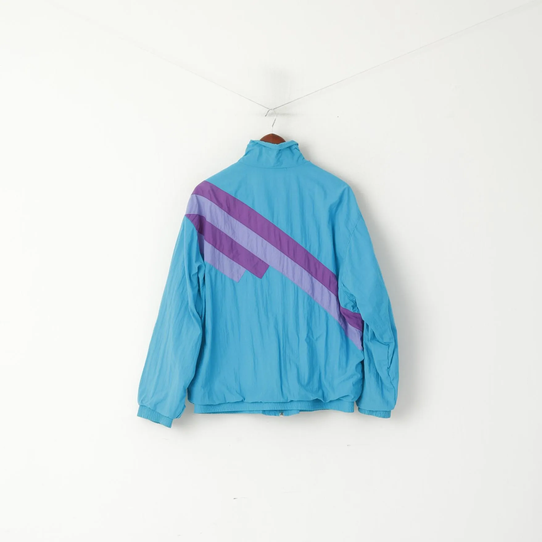 The Flagship Men L Jacket Turquoise Festival Bomber Full Zipper retro Tracksuit Top