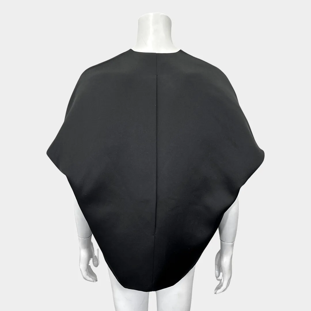THE ROW black silk kimono style jacket with elasticated short-sleeves